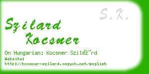 szilard kocsner business card